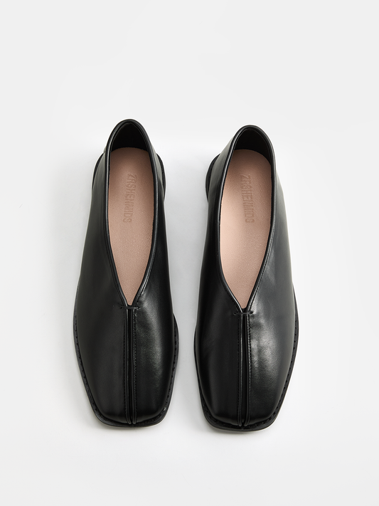 Square Toe Soft Leather Loafers