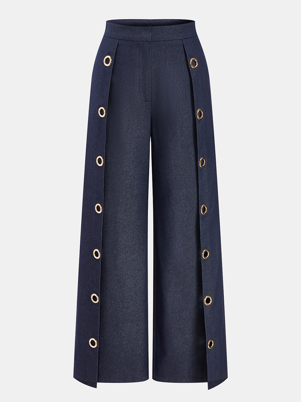 Eyelet Detail Wide Leg Pants