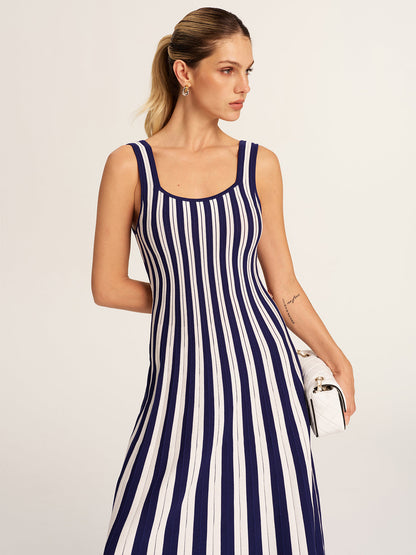 Striped Sleeveless Knit Tank Dress