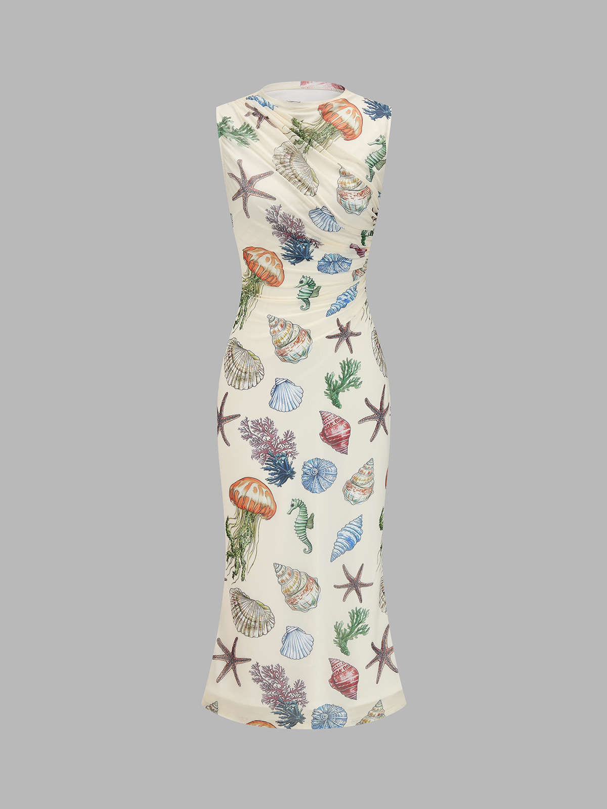 Gradient Mesh Backless Maxi Dress