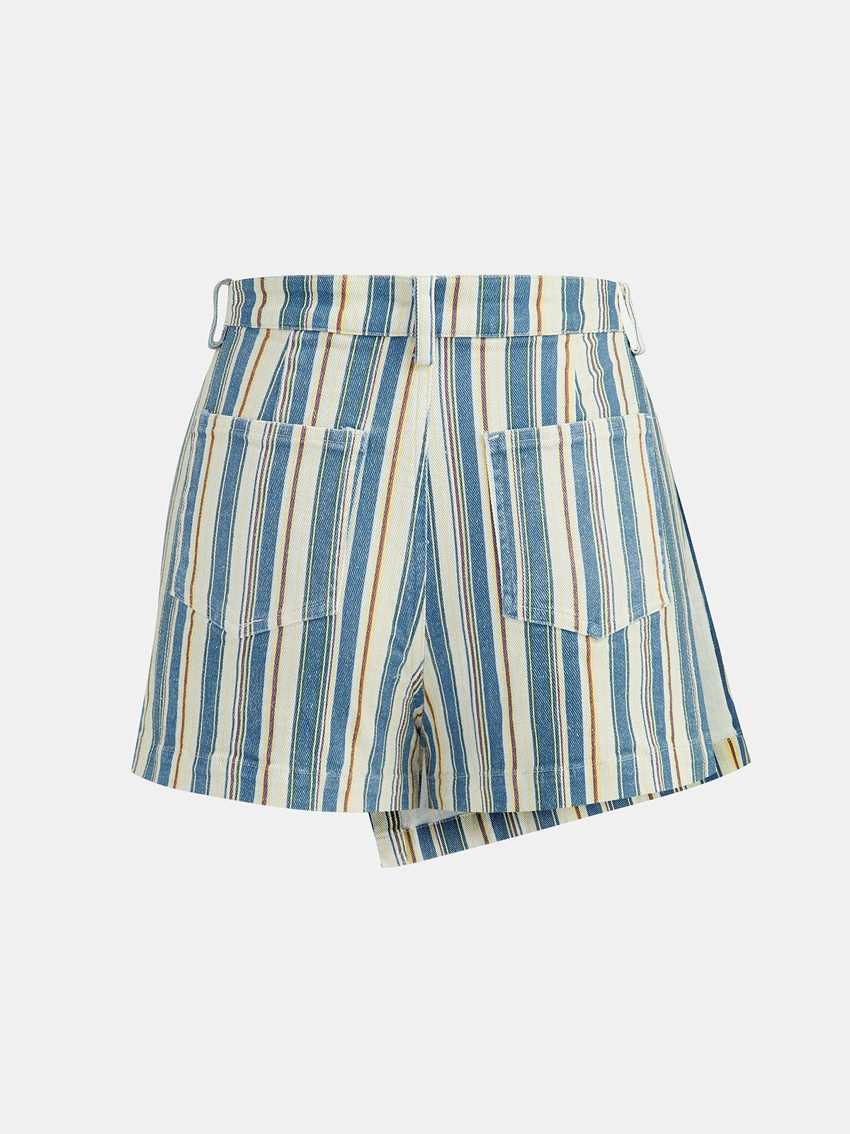 Casual Cotton Striped Tie Waist Skort