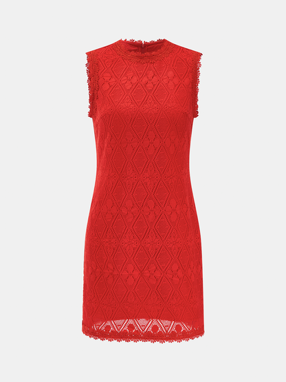 Diamond Hollow Sleeveless Mini Dress