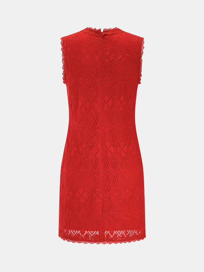 Diamond Hollow Sleeveless Mini Dress