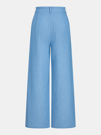 Belted Sleeveless Top & Wide Leg Pants Set