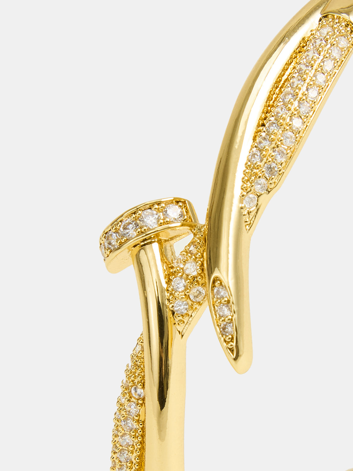 Micro Pave Zircon Twisted Nail Design Bracelet