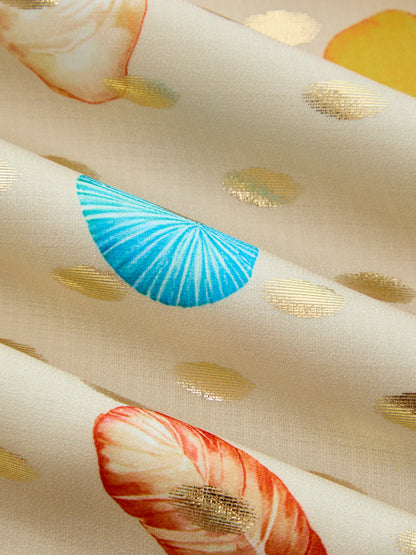 Seashell Print Golden Dot Two Piece Shorts Set