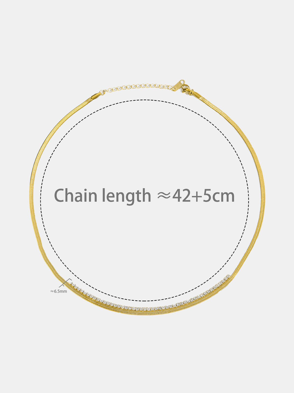 Snake Chain Inlaid Crystal Choker Necklace