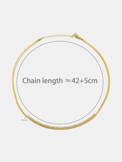 Snake Chain Inlaid Crystal Choker Necklace