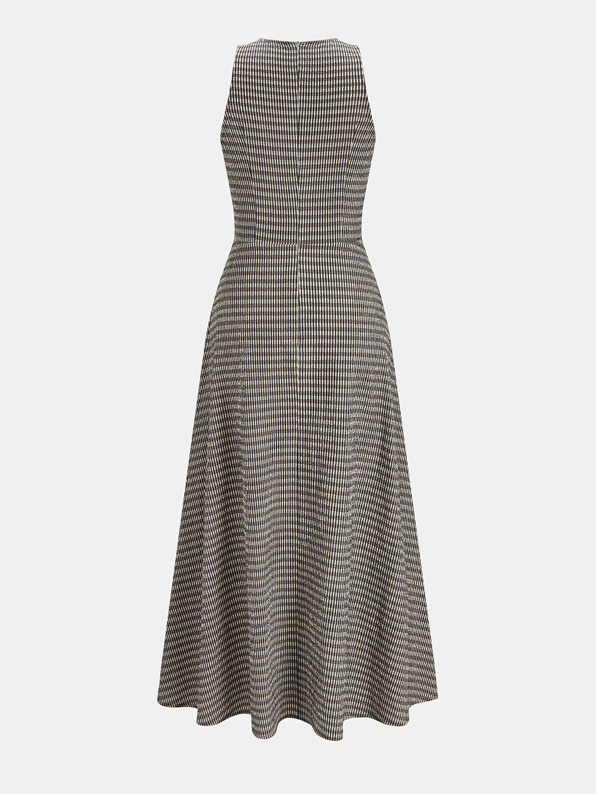 Textured Striped Sleeveless Asymmetrical Dress