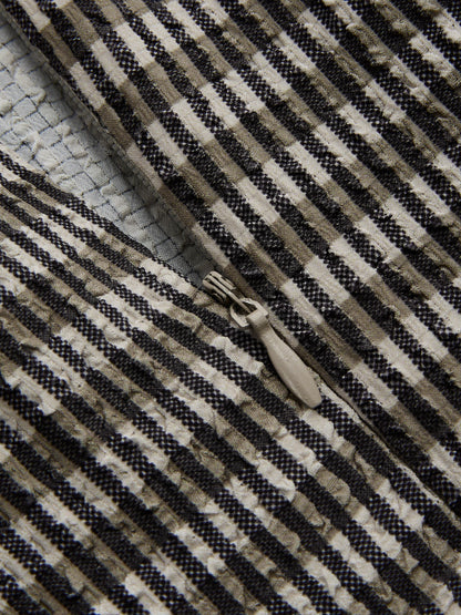 Textured Striped Sleeveless Asymmetrical Dress