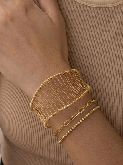 Geometric Wire Open Cuff Bangle