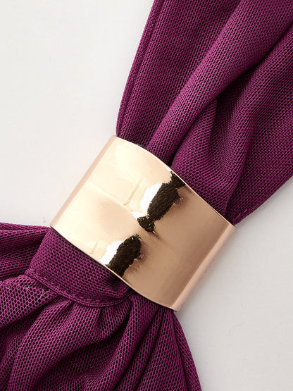 Plum Cascade Halter Blouse