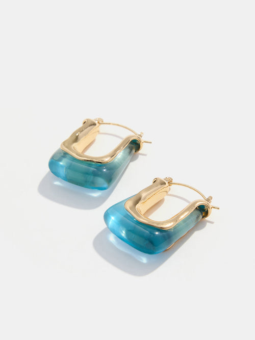 Square Resin Hoop Earrings