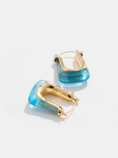 Square Resin Hoop Earrings