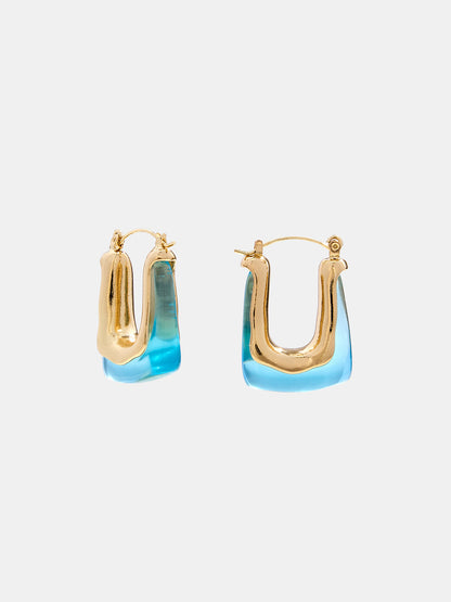 Square Resin Hoop Earrings