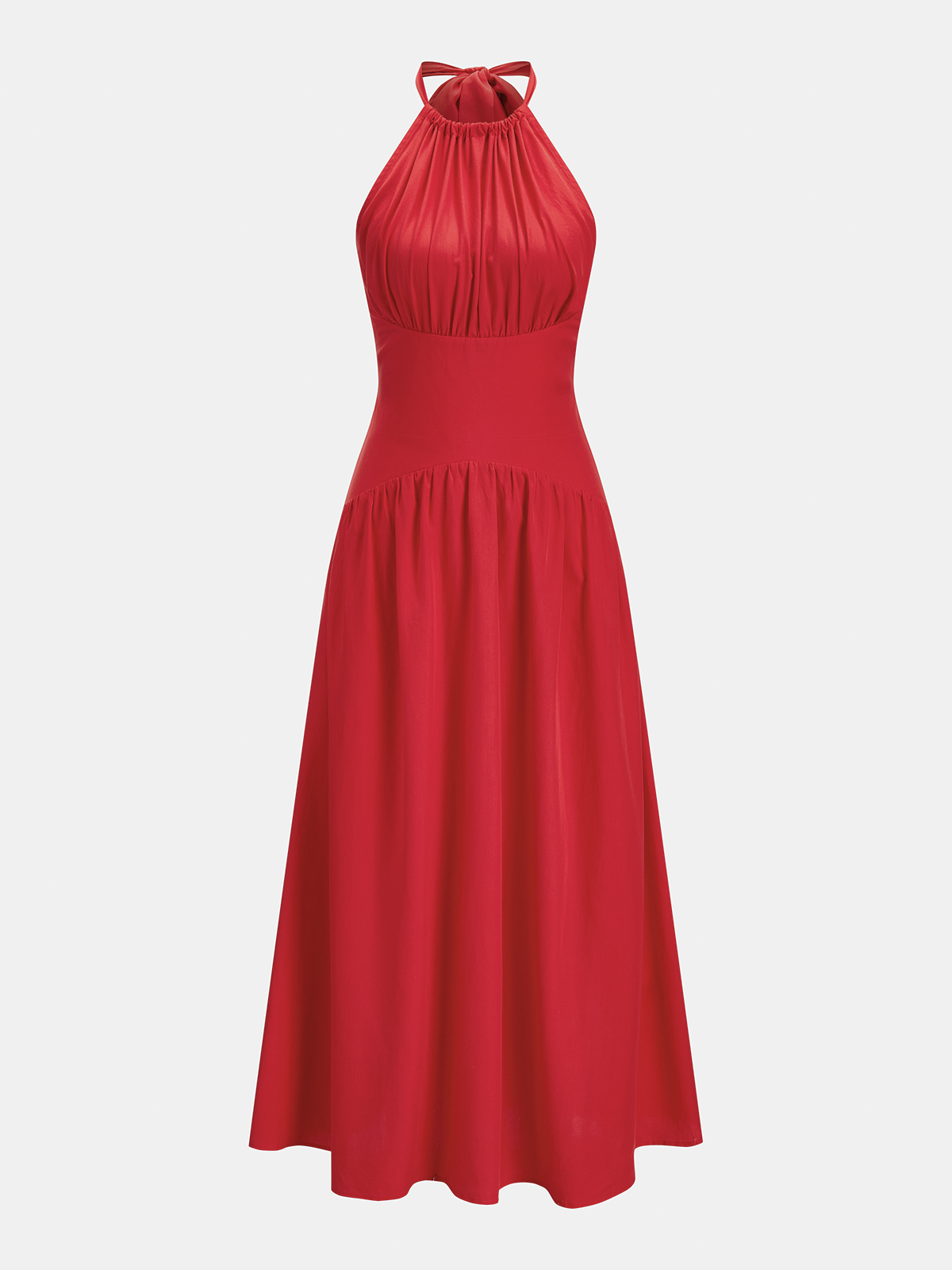 Back Bow Halter Neck Maxi Dress