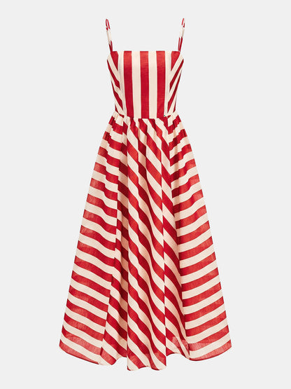 Striped Organza Cami Maxi Dress