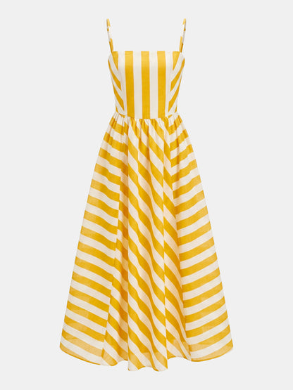 Striped Organza Cami Maxi Dress