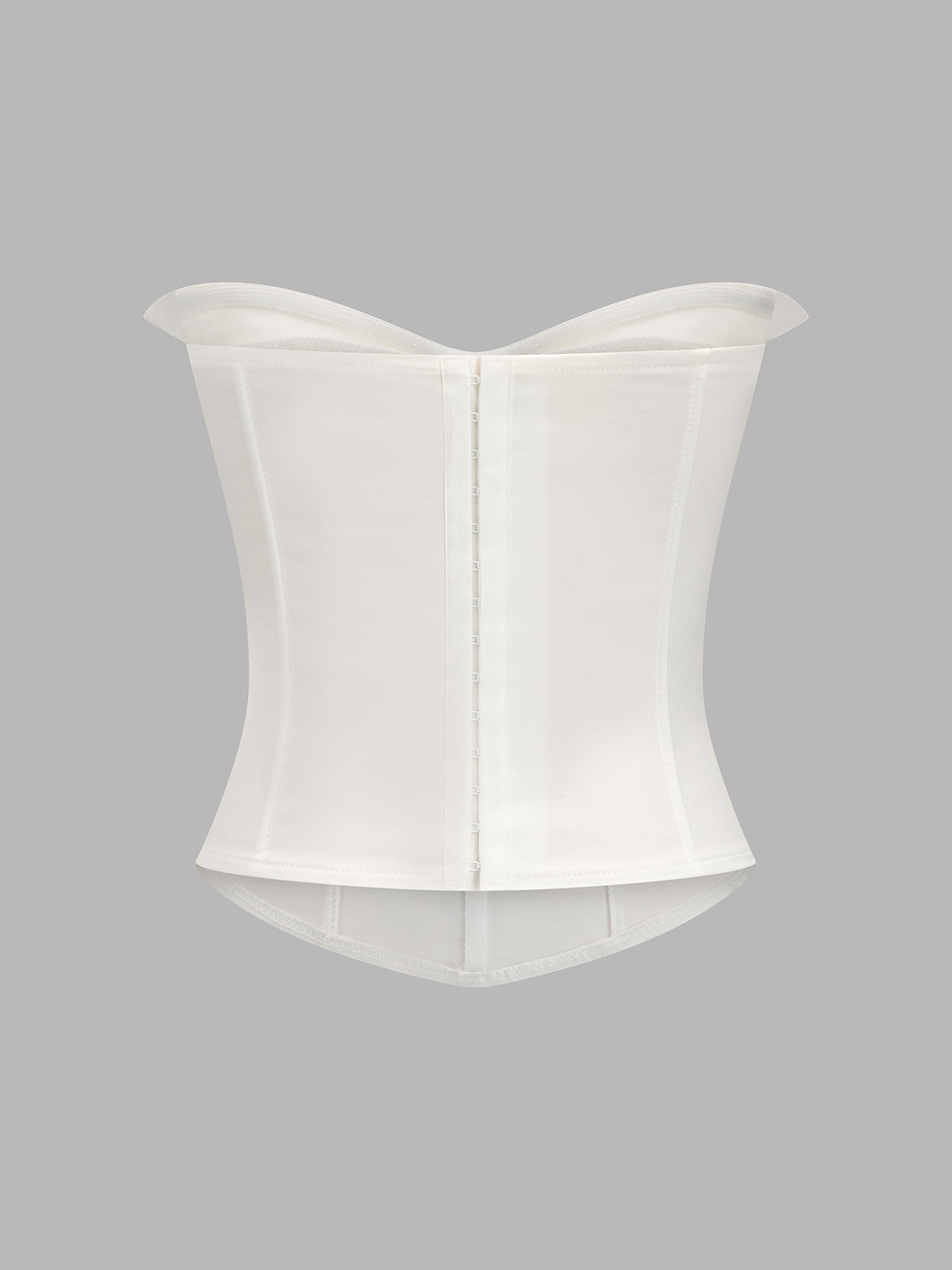 Fold Over Strapless Tie Decor Corset Top