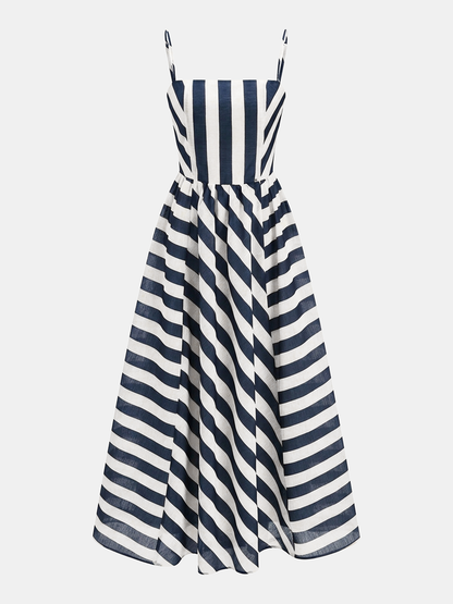 Striped Organza Cami Maxi Dress
