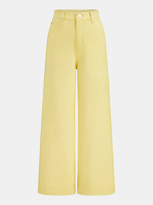 High Waisted Wide Leg Denim Pants