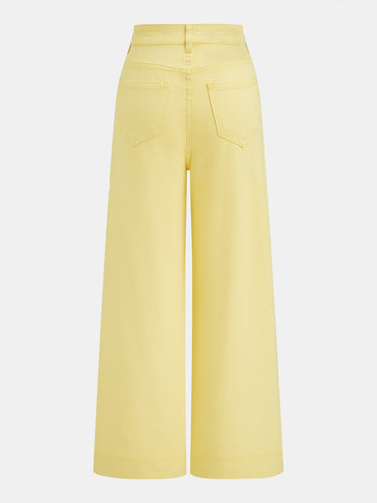 High Waisted Wide Leg Denim Pants