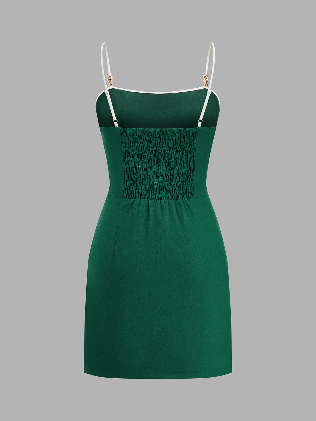 Contrast Trim Tie-Waist Wrap Mini Dress