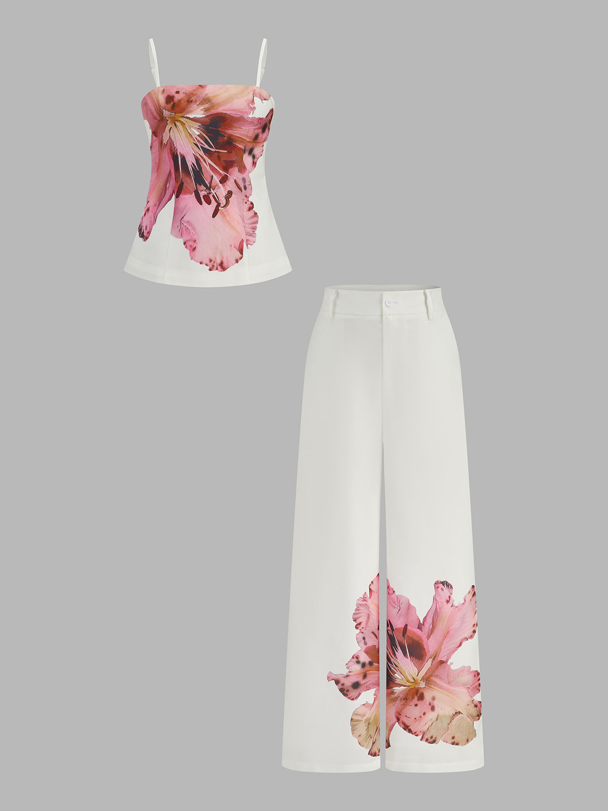 Floral Print Cami Top & Wide Leg Pants Set
