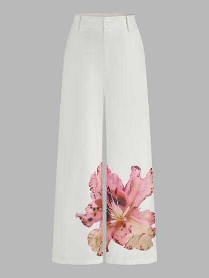 Floral Print Cami Top & Wide Leg Pants Set
