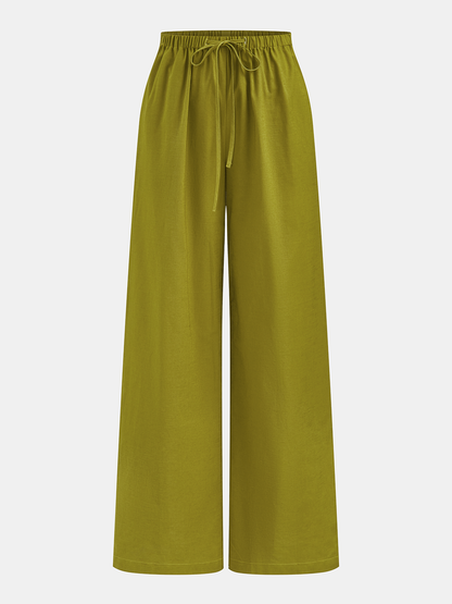 Striped Cotton Linen Halter Top & Pants Set