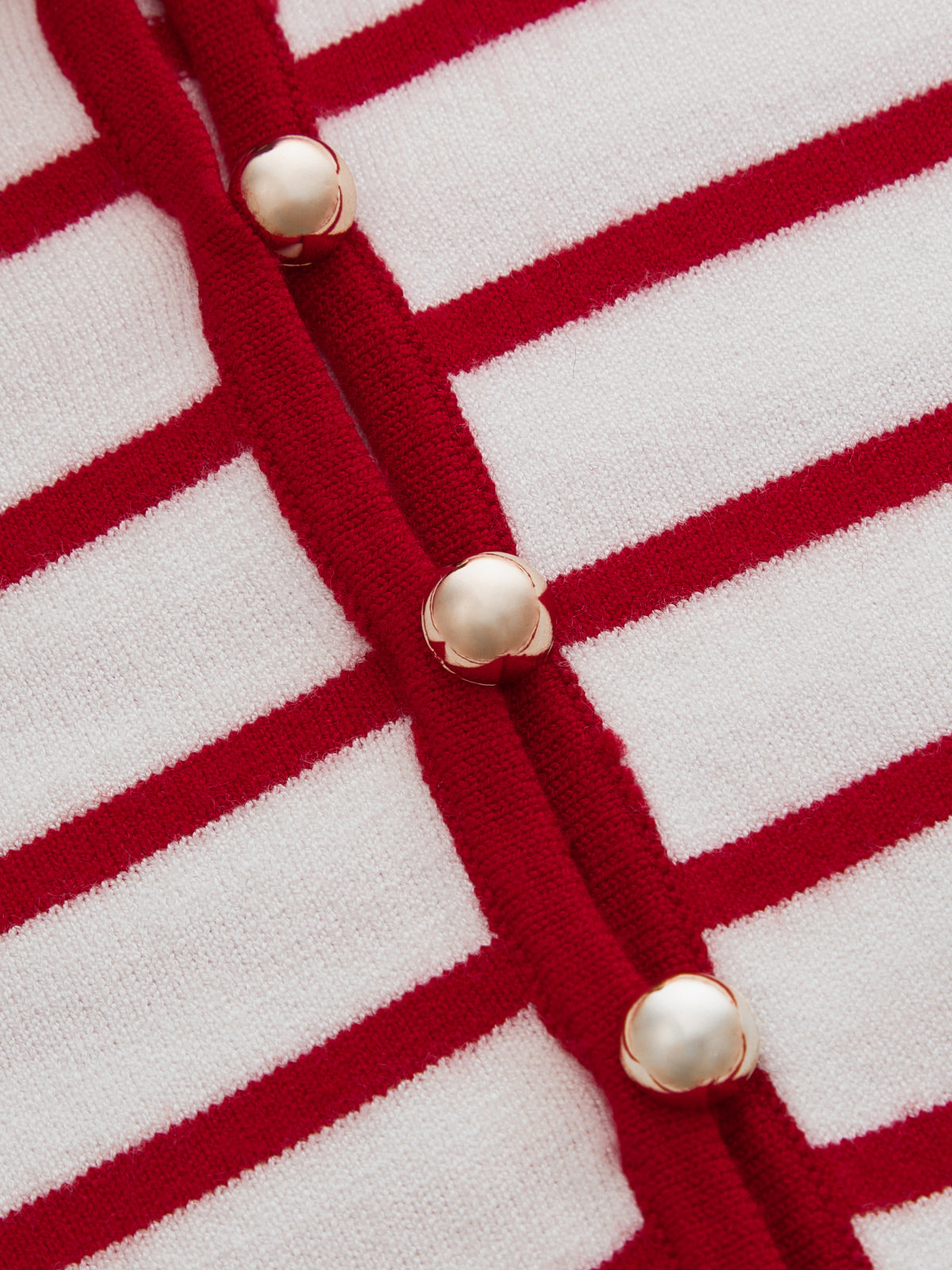 Striped Polo Knit Short Sleeve Top