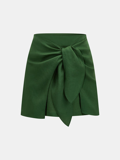 Linen Blend Two-Piece Skirt Set