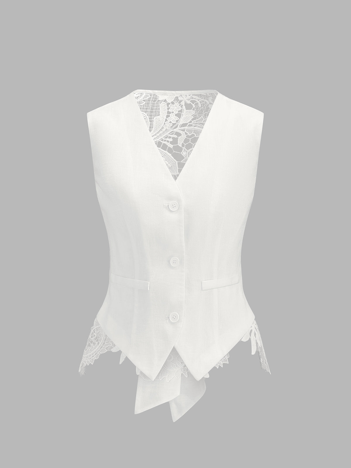 Lace Back Bow Vest & Pants Set