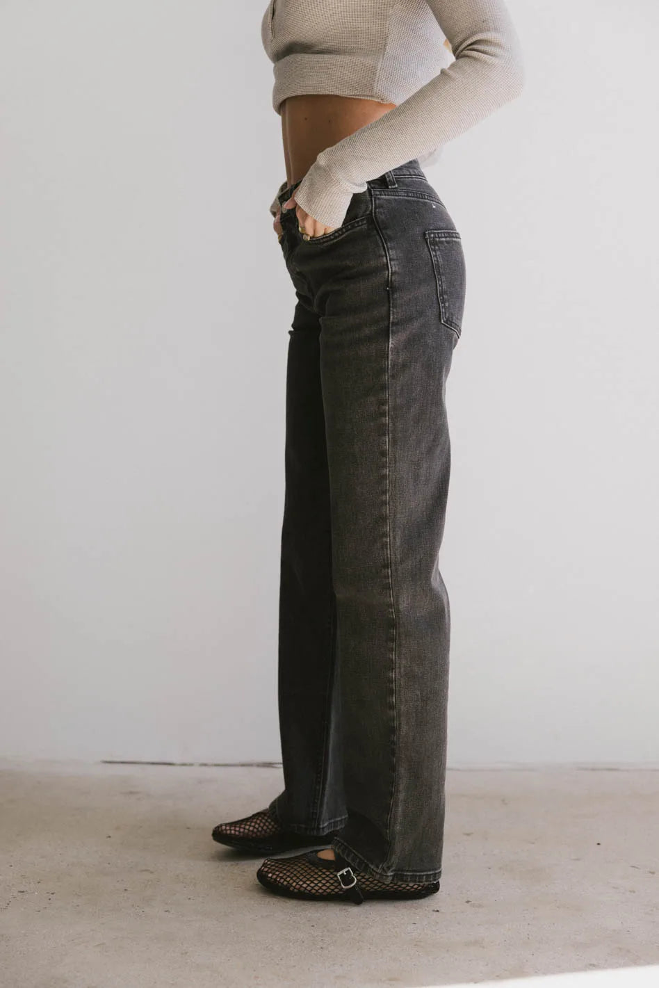 Frank and Oak Courtney Loose Fit Denim in Black - FINAL SALE