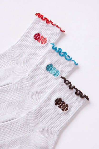 3-Pack Socks Bundle in White Multi