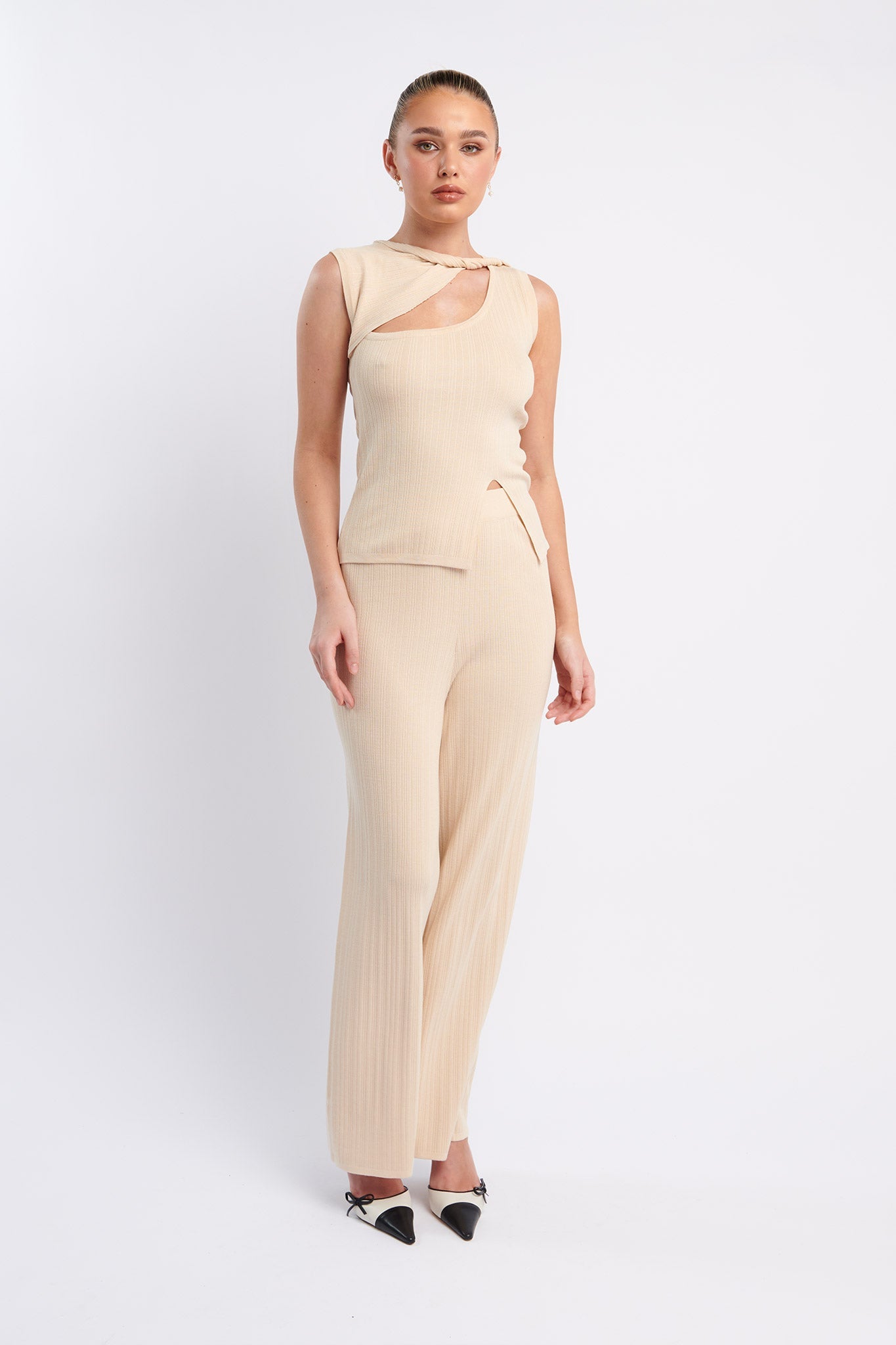 Rossana Long Knit Pants Oat