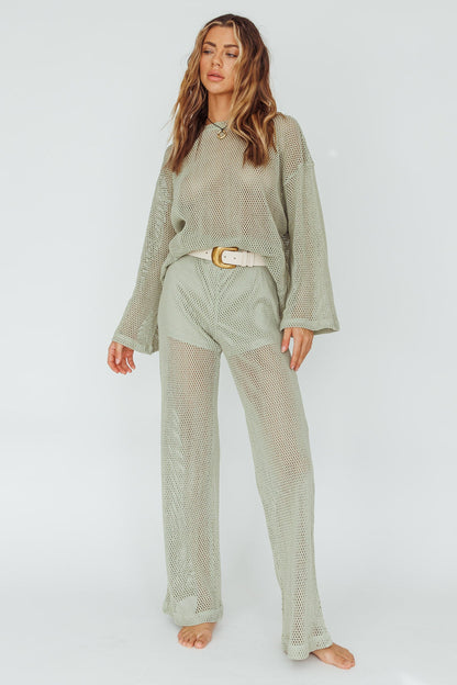 Mahina Long Net Pants Sage
