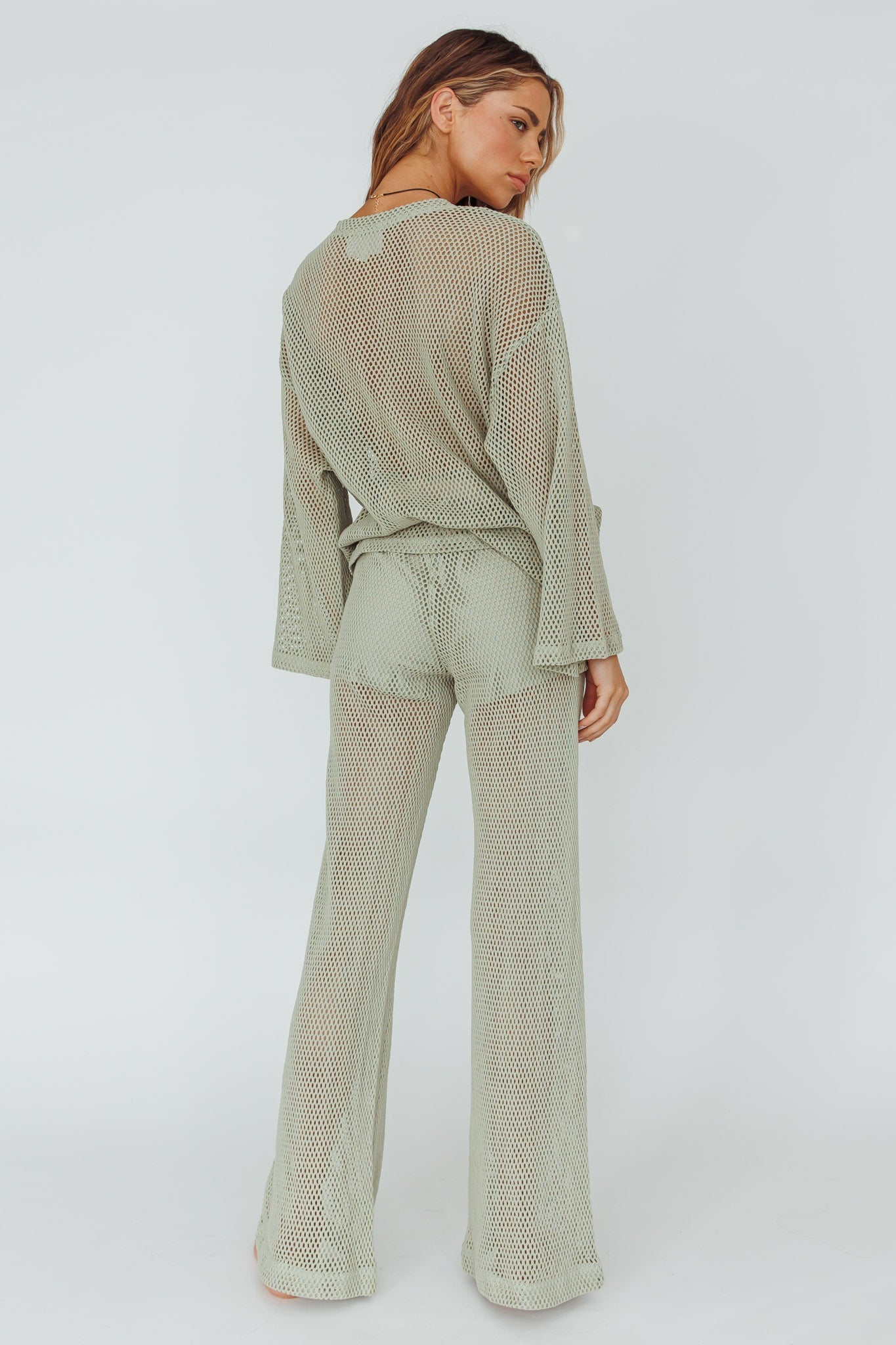 Mahina Long Net Pants Sage