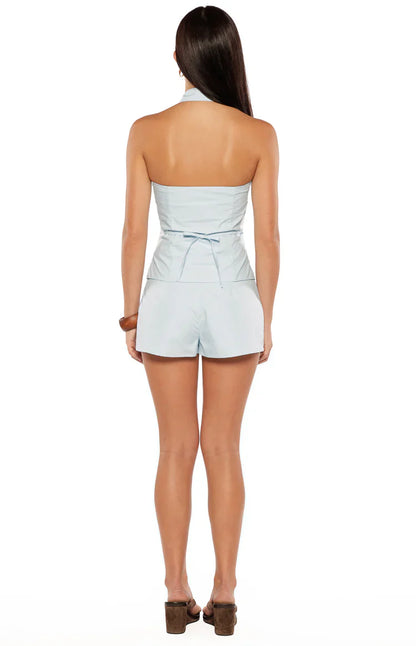 Caelan Blue Button Up Top
