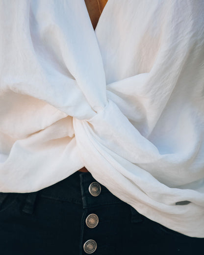 Catherine Twist Front Billowed Blouse