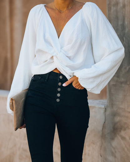 Catherine Twist Front Billowed Blouse