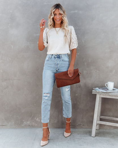 Caymus Cotton Blend Pom Sweater Top