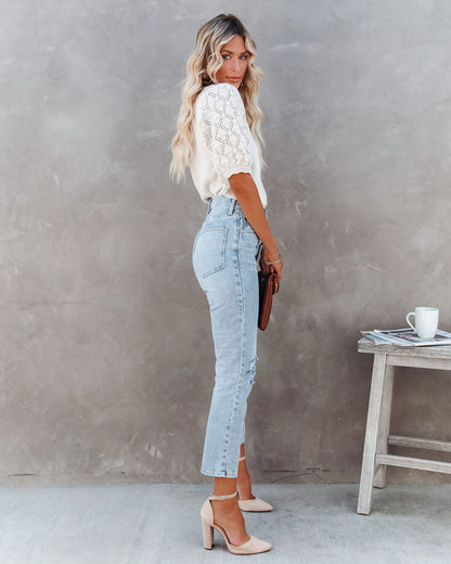 Caymus Cotton Blend Pom Sweater Top