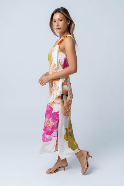 Erica Asymmetrical Floral Maxi Dress