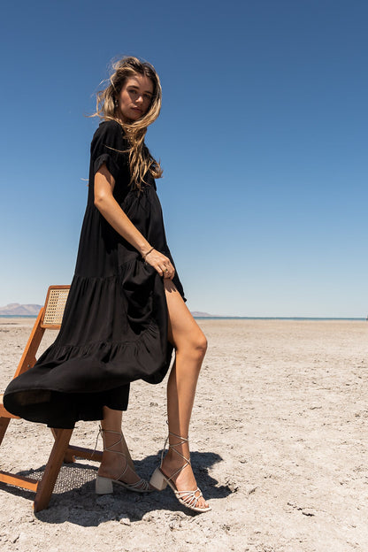 Amanda Tiered Dress in Black - FINAL SALE