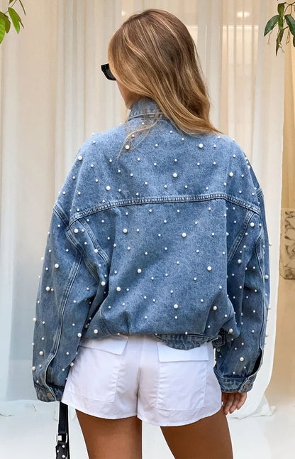 Denim Dazzle Pearl Mid Wash Denim Jacket