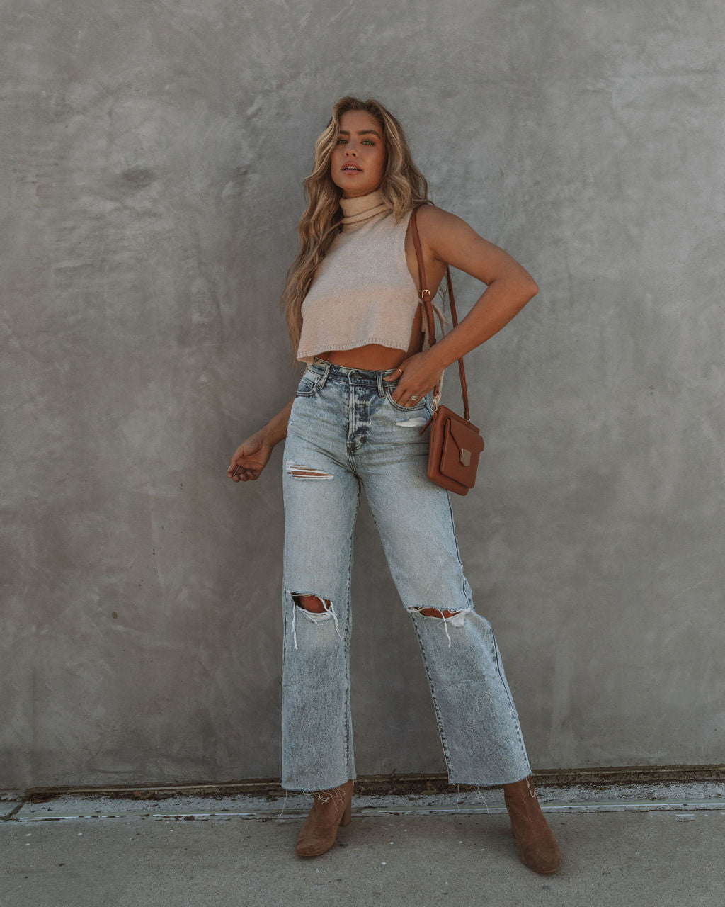 Elias Turtleneck Knit Crop Top