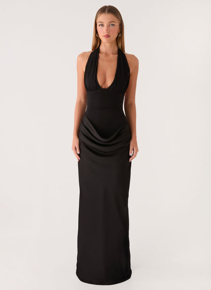 Emaretta Halter Maxi Dress - Black