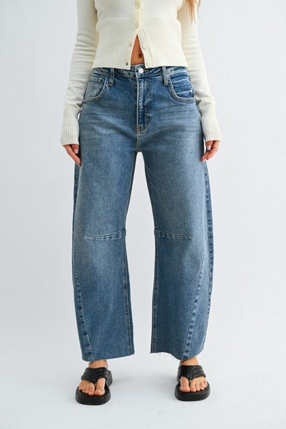 Soft Bloom Barrel Jeans (dark wash)