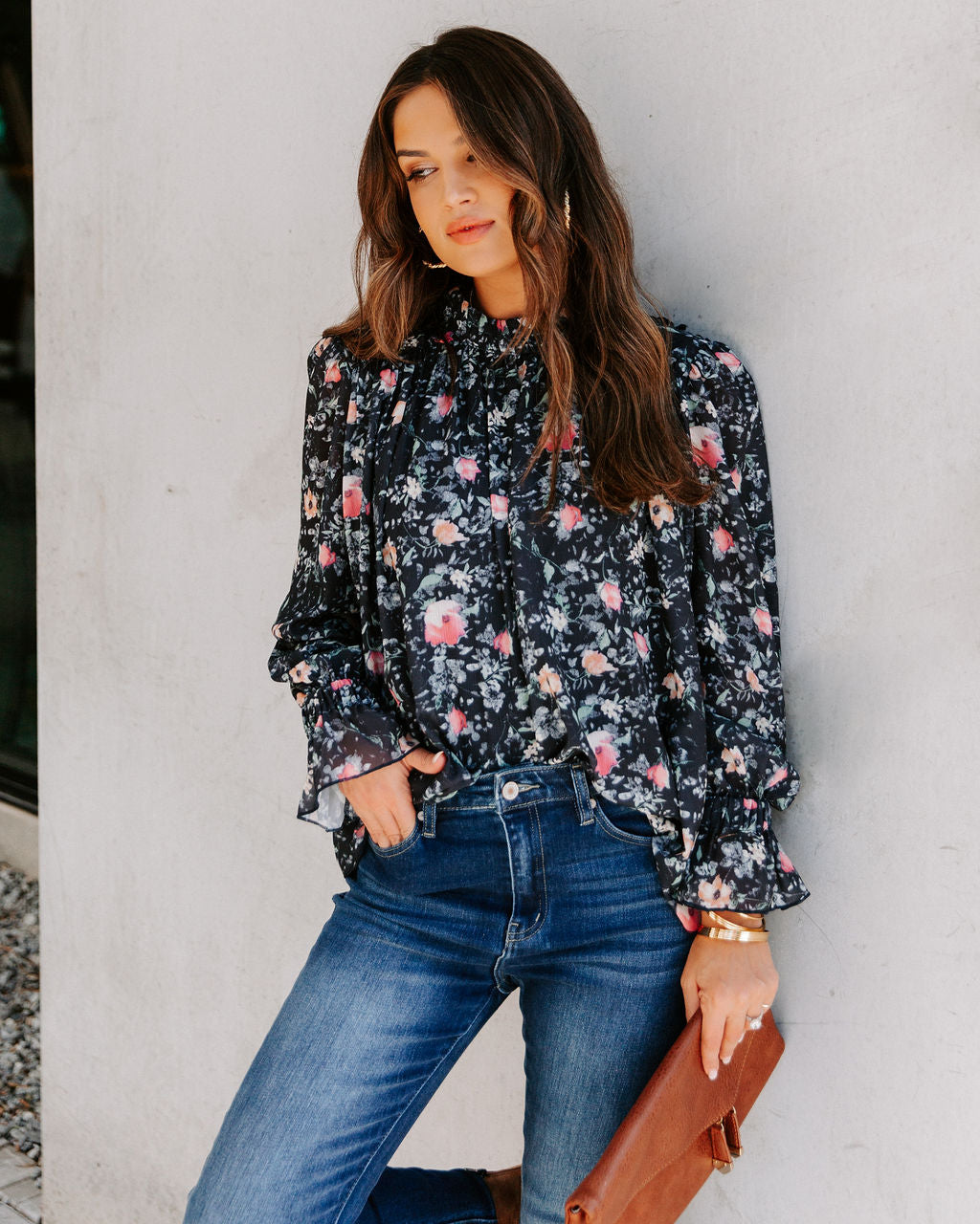 Fatima Floral Ruffle Blouse